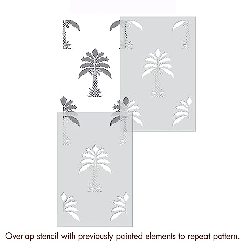 Image of Kayra Decor Palm Tree Wall Stencils for Wall Painting - Pack of 1, Sheet Size 24 x 36 inch /Design for Wall Painting 21 x 33 inch - Large