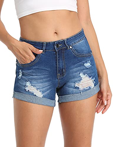 Image of MODARANI Denim Shorts for Women Distressed Jean Shorts Ripped Summer Hot Short