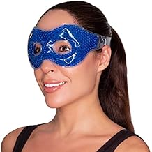 Gel Eye Mask - Hot Cold Compress Eye Therapy Pack | Cooling Mask for Puffy Eyes, Headaches, Dark Circles | Reusable | Ergo Gel Bead Blue
