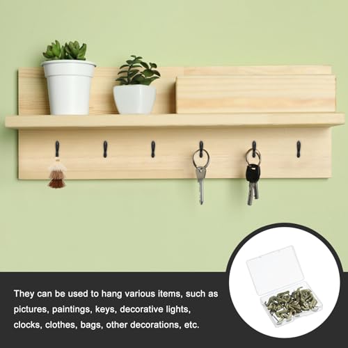 Image of uxcell 10 Pcs Push Pin Picture Hooks, Zinc Alloy Picture Hanging Nails Thumb Tacks Hanging Hooks with Nails for Wall Wooden Board, Bronze