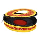 NULYLU ネパール手刺繍瞑想ベルケース ティンシャベルバッグ フィンガーシンバル収納 8.5cm対応 瞑想用贈答品向け 色指定不可 ランダムカラー