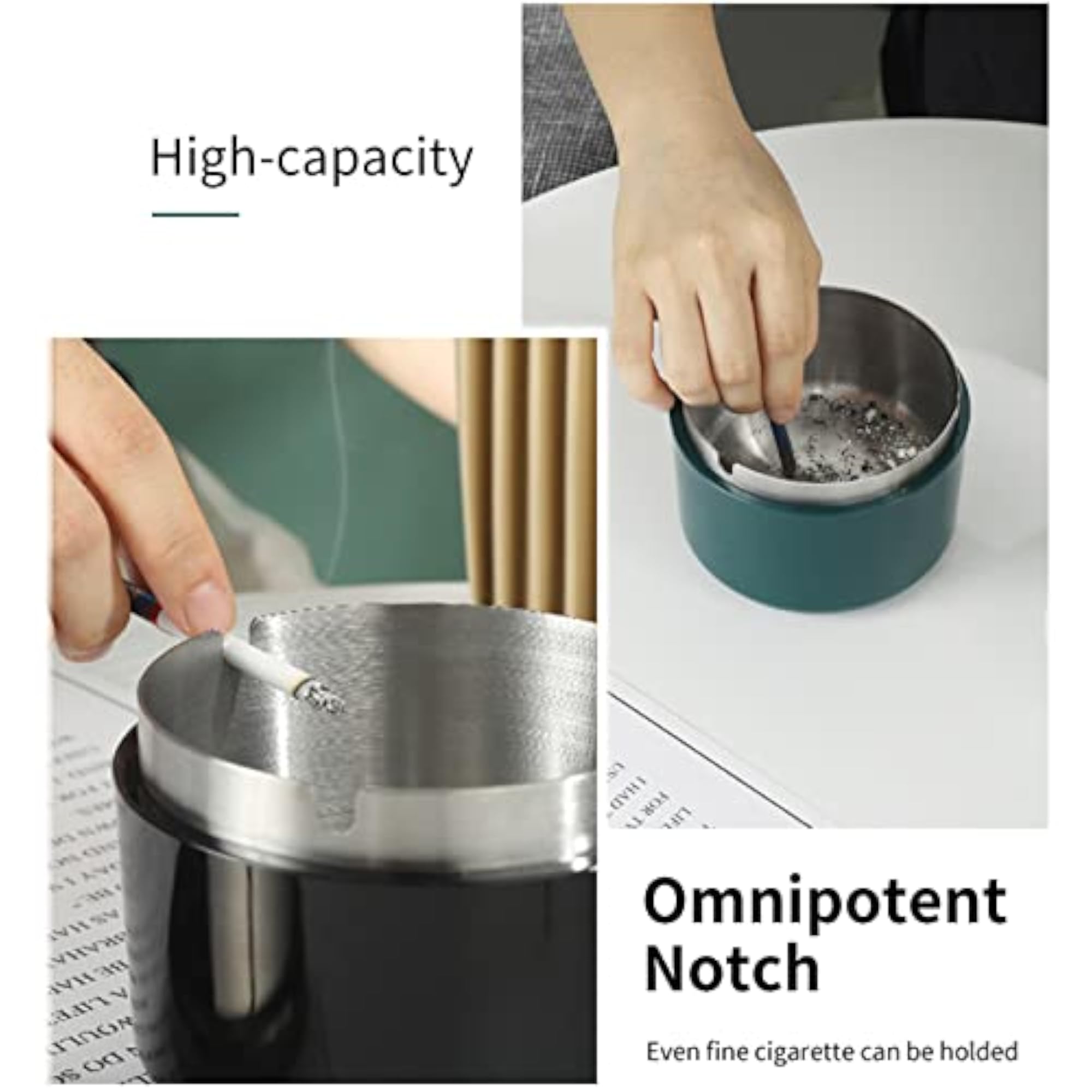 Outdoor Cigarette Ashtray with Lid, Modern Smokeless Design