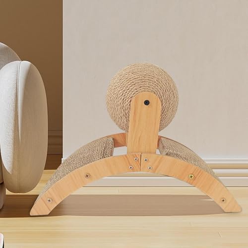 Rascador para gatos con bola de sisal giratoria para el cuidado de uñas 4