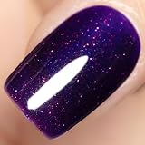 YTD Likomey Gel Nail Polish,15ml Secret Purple Glitter Nails Gel,Fall Winter Shiny Sparkly Salon Home DIY Manicure UV Color Varnish,SF442