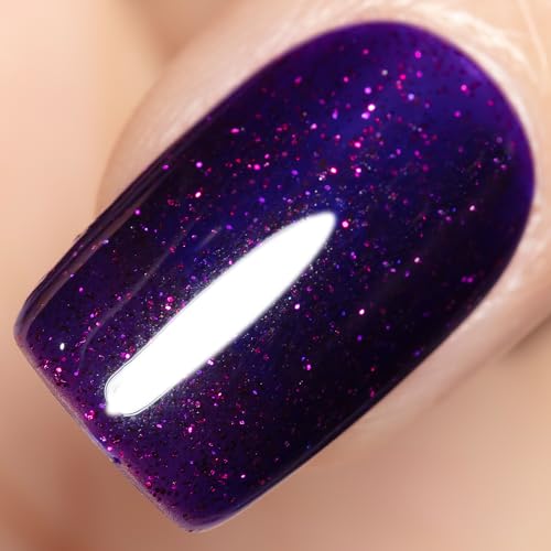 YTD Likomey Gel Nail Polish,15ml Secret Purple Glitter Nails Gel,Fall