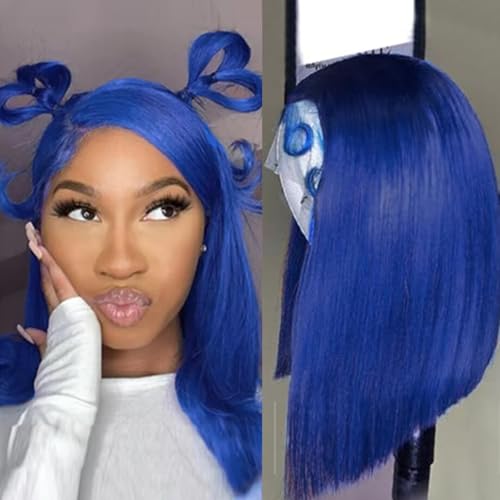 PANDA ANGEL HD Transparent 13X4 Straight Blue Bob Lace Front