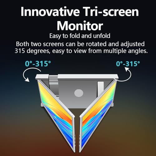 YIWEOG Tragbarer 14-Zoll-Laptop-Erweiterungsbildschirm FHD mit DREI Bildschirmen und 1 Kabel für 2 Displays für Windows, MacOS für 13,3-16,5-Zoll-Laptops – Bild 6