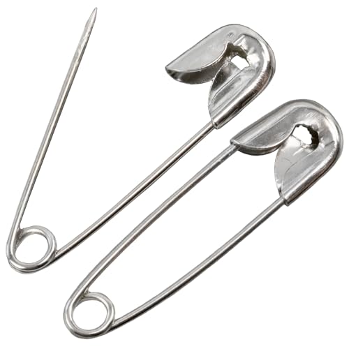 AERZETIX - Set di 110 spille da balia classiche 19mm - in metallo - colore argento - per tessuti cucito artigianato gioielli