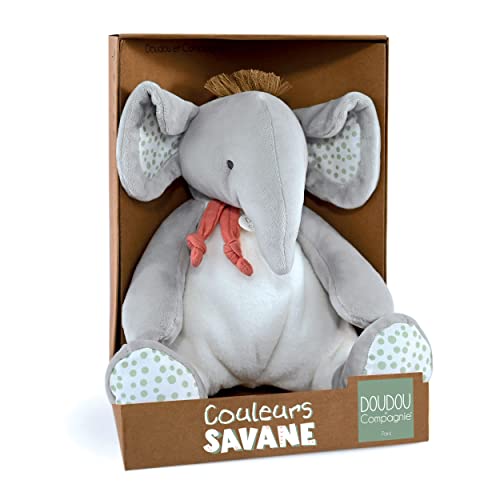 Peluche éléphant de 30cm, le cadeau de naissance idéal en gris