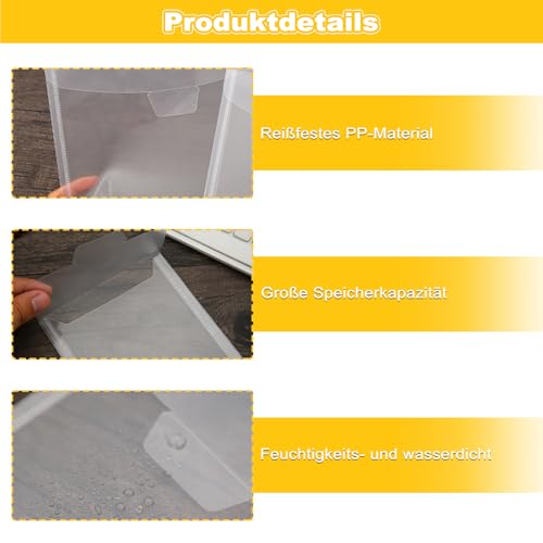30 Stück Stanzschablonen Aufbewahrung, Transparente Aufbewahrungstasche für Stanzformen und Stempel, inkl. 2 bunte Etikettenblätter, Aufbewahrungsbeutel für Scrapbooking und Kartenbasteln