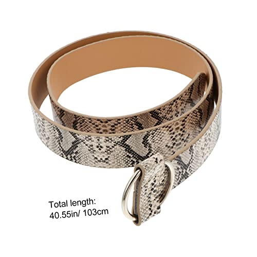 Women Round Buckle Waistband Faux Leather Casual Belt for Jeans and Shorts Stylish Snake Print Wide Waist Girdle Lightweight Fashion Accessory2