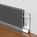 FCSOTSPS Aluminium Profile Baseboard Trim - 2.3 Inch x 20.5 Feet Wall Baseboard Molding, Durable Metal Skirting Baseboard Floor Molding & Trim (5 PCS,Gray)