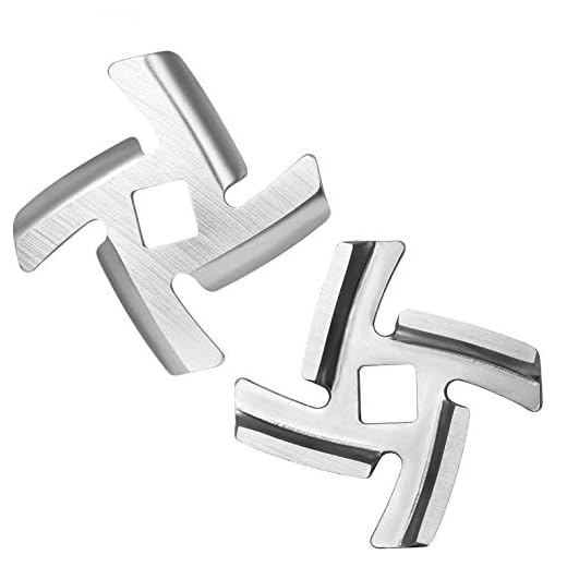 CHHELL Meat Grinder Blade Stainless Steel Knife Cutter Compatible with Size 5 Meat Grinder/Stand Mixer