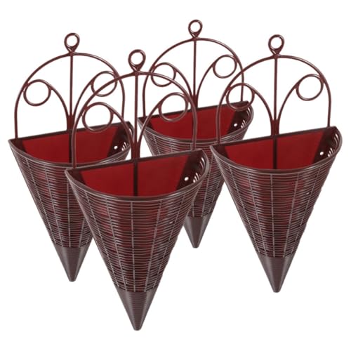 FOMIYES 4pcs Woven Rattan Hanging Wall Planter Basket Set fo