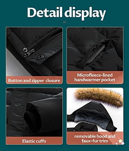 Image of CREATMO US Boy's Water Resistant Winter Coats Warm Fleece Lined Outwear Windbreaker Ski Jacket