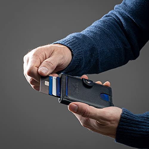Claasico Men Slim Bifold Pop Up Wallet & Credit Card Case | Compact Card Holder W/Pop Out Button & Id Window #TOP5