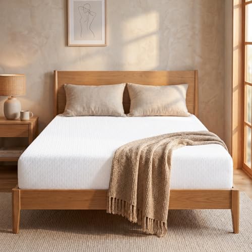 IULULU Full Size Memory Foam Mattress, 12 Inch Full Bed Mattress in A Box, Mattresses with Cooling Green Tea Gel, Relieve Pressure with Medium Support, CertiPUR-US Certified, White
