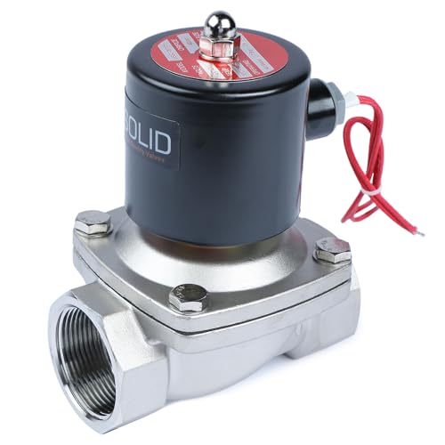 Électrovanne 12V acier inoxydable normalement fermée de 5,1 cm pour eau - 8