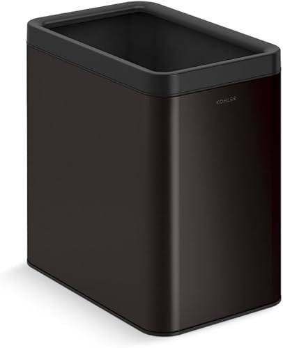 Vista 109 de Kohler 20956-ST - Escalón de cocina de reciclaje manos libres de 11 galones, cubo de basura con pedal de pie, tapa de cierre silencioso, acero Acero