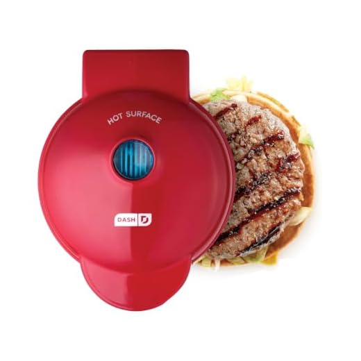 DASH Mini Maker Portable Grill Machine + Panini Press for Gourmet Burgers, Sandwiches, Chicken + Other On the Go Breakfast, Lunch, or Snacks with Recipe Guide - Red