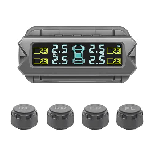 MINGLEA Solar Tire Pressure Systems for Car SUVs and Trucks with Intelligent Real Time Alerts Long Trips Safe Driving