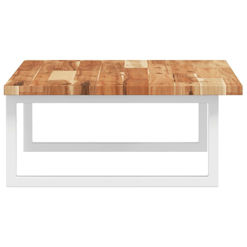 Tapa de lavabo con soporte de 80 x 50 cm, estantería para lavabo de pared de madera maciza de acacia y acero, estante de pared para lavabo superior, estante de baño con toallero, blanco