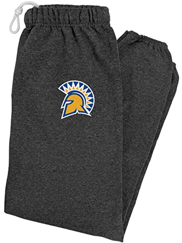 LOGOVISION San Jose State University Primary Logo Mens Jogger Sweatpants, Charcoal Heather, Small