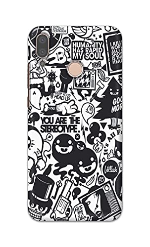 Image of Printed Hard Back Cover Case for Huawei P20 Lite | Huawei Nova 3e Back Cover (Mixed Cartoon) -702