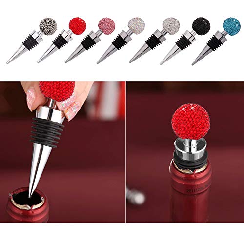 Rolha decorativa de vinho KKmoon, rolha de strass para vinho e garrafas de bebida reutilizável, tamp