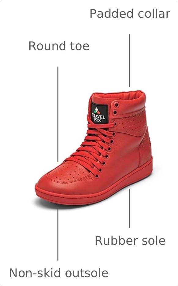 Image of TRAVEL FOX Unisex 900 Nappa Leather Round Toe Lace-Up High-Top Sneakers
