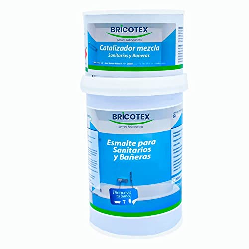 Pintura para Bañeras Satinado Tonos Pastel 2 Componentes 700+170 ml Bricotex (Blanco)