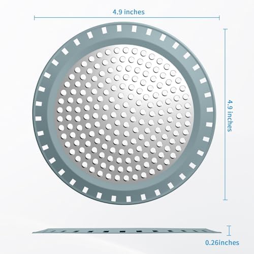 Shower Drain Hair Catcher,Aluvor Shower Drain Cover Bathtub Drain Strainers Weighted Metal Hair Trap Stopper Sink Protector Filter Bathroom Flat Strainer Stopper (Greyishblue)