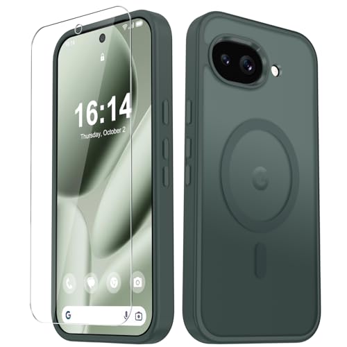 Image of for Google Pixel 10a Case, Matte Magnetic Phone Cover [with 1 Screen Protector] [Support for MagSafe] [Shockproof Military Grade Protection] Translucent Frosted Back, Gray