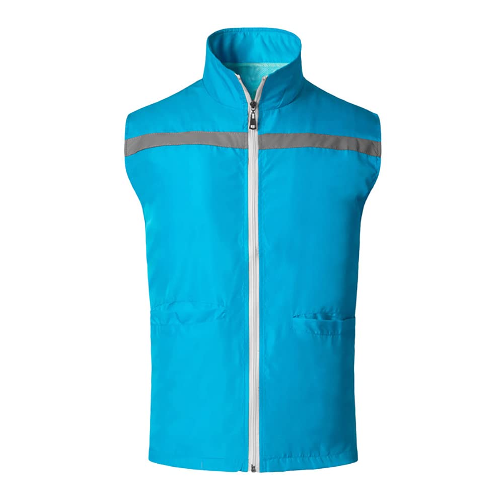 GOGOSafety Running Cycling Vest, Volunteer Activity Vest Supermarket Uniform Vests-Turquoise-2XL