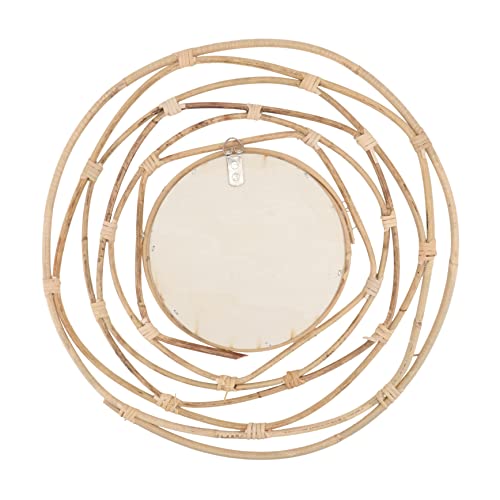 Cabilock 1 Pc Espejo Decorativo De Mimbre Espejo De Mimbre Espejo De Pared para Espejos para Colgar En La Pared Espejo Cosmético De Mimbre Espejo De Ratán De Madera Bohemio Pared Decorativa