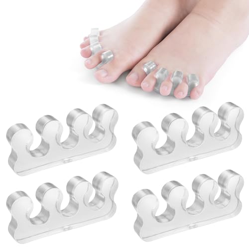 Sibba Żelowy separator palców, separatory palców, pedicure, wielokrotnego użytku, zmywalne, dla mężczyzn i kobiet, żelowe podkładki dystansowe, do pedicure, manicure, zdobienia paznokci, 4 szt