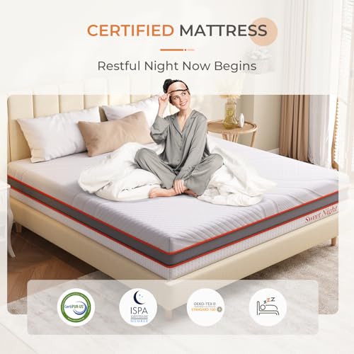 Sweetnight Colchão King Size, colchão de espuma viscoelástica de gel de 30,5 cm em uma caixa, colchã
