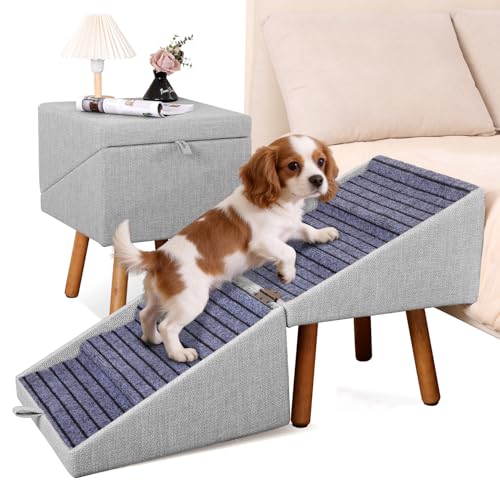 Image of Pet Stairs for High Beds,21.06 inch H 6-Step Dog Stairs for Large Dogs | 250lbs Large Dog Steps , Non-Slip Pet Ramp for Bed Couch for Medium Large Small Dogs Bedside Table Convertible