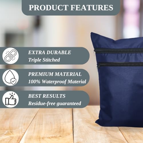 Image of Waterproof Wet Bag, Washable, Reusable for Travel, Beach, Pool, Stroller, Diapers, Dirty Gym Clothes, Wet Swimsuits,Toiletries with Extra Pocket Zipper(Pack of 2) (Pack of, Blue)