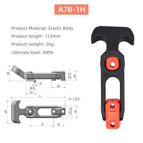 Image of 2PCS Flexible Rubber Hood Latch, T-Handle Hasp Draw Latches, Catch Replacement for Farm Machinery, Golf Cart, Cooler, Engineering Machine Hood and Shock Absorption Buckle(Orange Black)