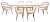 SAFAVIEH Outdoor Collection Genser Natural Rattan/Beige Cushion 7-Piece Patio Backyard Dining Set