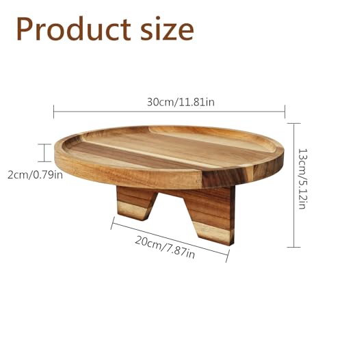 Vibaruta Sofa Tray, Solid Wood Tray Table Foldable, Couch Desk No Odor for Drinks Snacks Phone Remote Control (Orbicular) by Vibaruta - Image 2