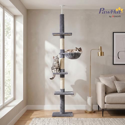 Árbol para gatos ajustable de piso a techo 102 pulgadas miniatura 2
