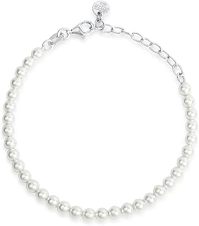 ZAVYA 925 Sterling Silver Freshwater Pearl Modest Rhodium Plating Link Bracelet | Gift for Women and Girls | 1 Year Platin... Price In India