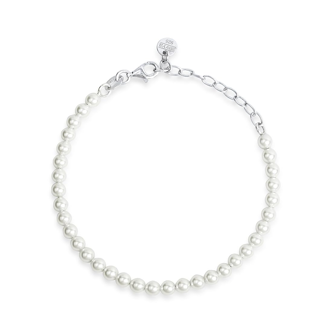 ZAVYA 925 Sterling Silver Freshwater Pearl Modest Rhodium Plating Link Bracelet | Gift for Women and Girls | 1 Year Platin... - Review, Price and Buying Guide
