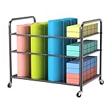 Espacement de réglage libre : espacement des barres horizontales réglable, réglable à gauche et à droite en fonction de l'épaisseur de vos tapis de fitness, pour un rangement ordonné.