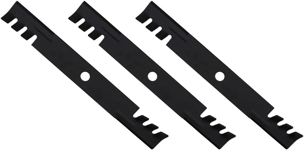 Set of 3 New Toothed Mulch Mower Blade Fits Exmark 103-6398 103-6398-S 103-6403 103-6383 103-6393, 596-749, Lazer Z Models Interchangeable with 103-6383 103-6383