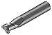 Micro 100 ARMM-040-2 2-Flute 45? Helix High Performance End Mill, Metric Dimensions, 4 mm Cutter Diameter, 6 mm Shank Diameter, 57 mm Overall Length, 15 mm Flute Length, Solid Carbide Tool