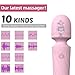 KINGWAND Handheld Personal Mini Massager Tool– Waterproof, USB Rechargeable, 10 Vibration - Perfect on Back Legs Hand Pains and Sports Recovery(Light Pink)