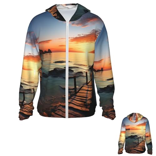 Chaqueta para hombre con protección solar UPF 50+ manga larga con capucha miniatura 1